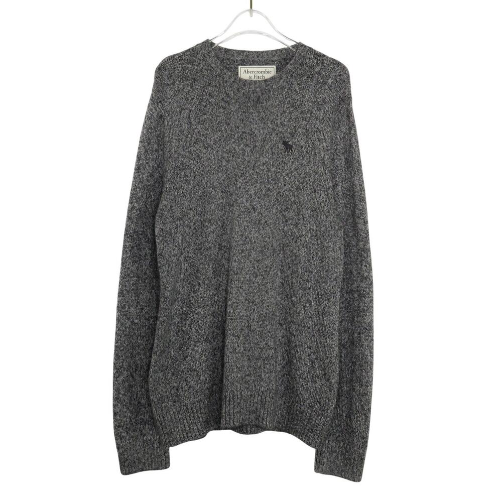 Abercrombie & Fitch Men's Gray Marled Knit Crewneck Sweater Medium